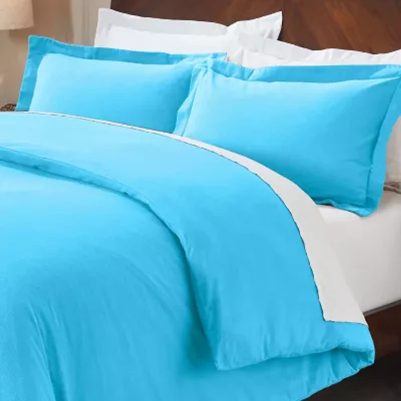 SUPERIOR® Solid Cotton Flannel Heavyweight Warm Reversible Duvet Cover