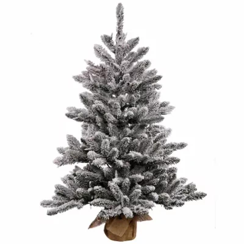 Vickerman Flocked Anoka Pine Artificial ChristmasTree with Warm White LED Lights
