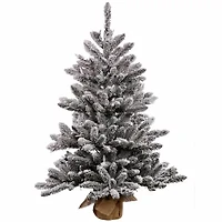 Vickerman Flocked Anoka Pine Artificial ChristmasTree with Warm White LED Lights