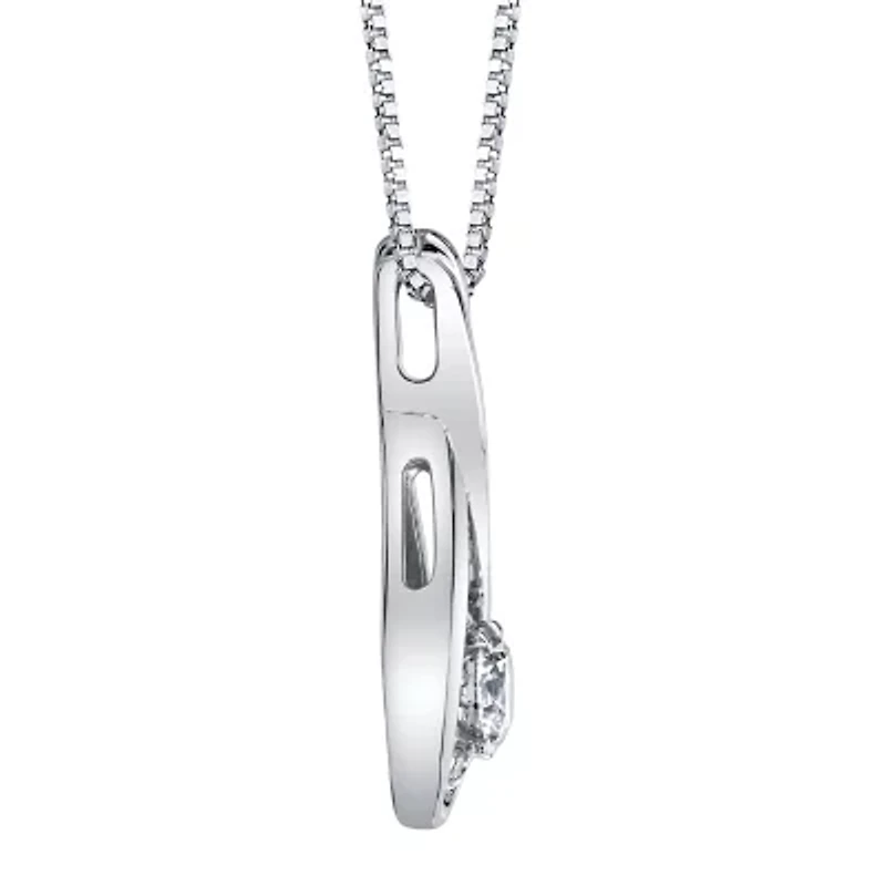 Teardrop Womens 1/2 CT. T.W. Genuine White Diamond 14K White Gold Pear 18 Inch Pendant Necklace