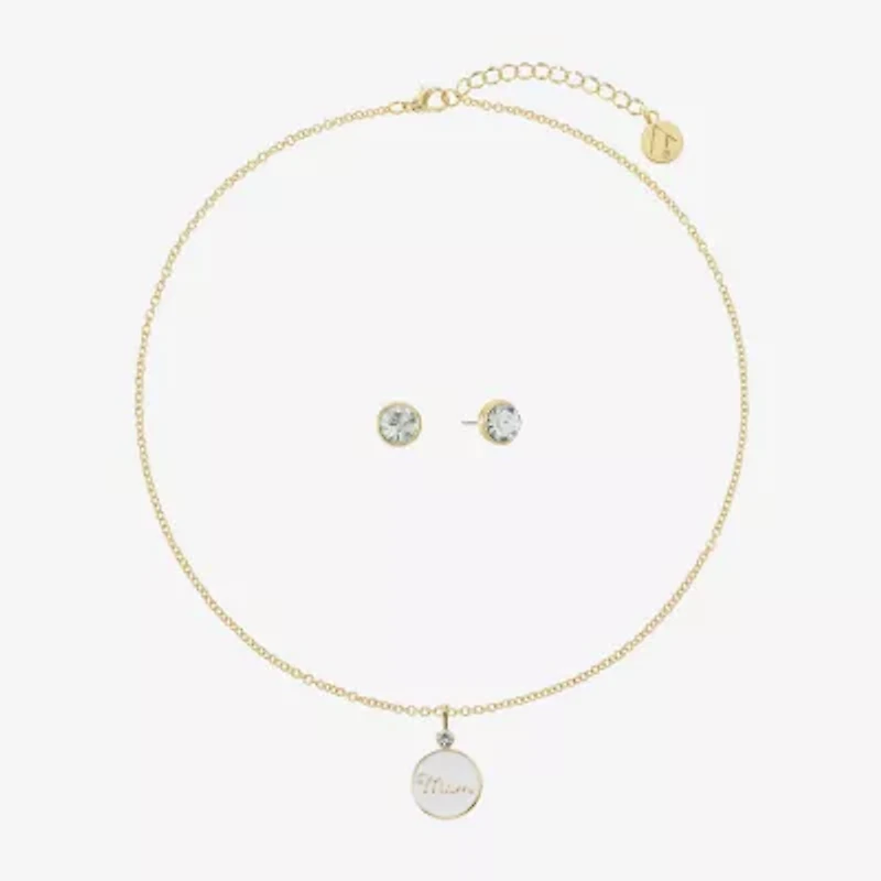 Liz Claiborne Mom Pendant Necklace And Stud Earring Womens 2-pc. Jewelry Set