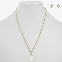 Liz Claiborne Mom Pendant Necklace And Stud Earring Womens 2-pc. Jewelry Set