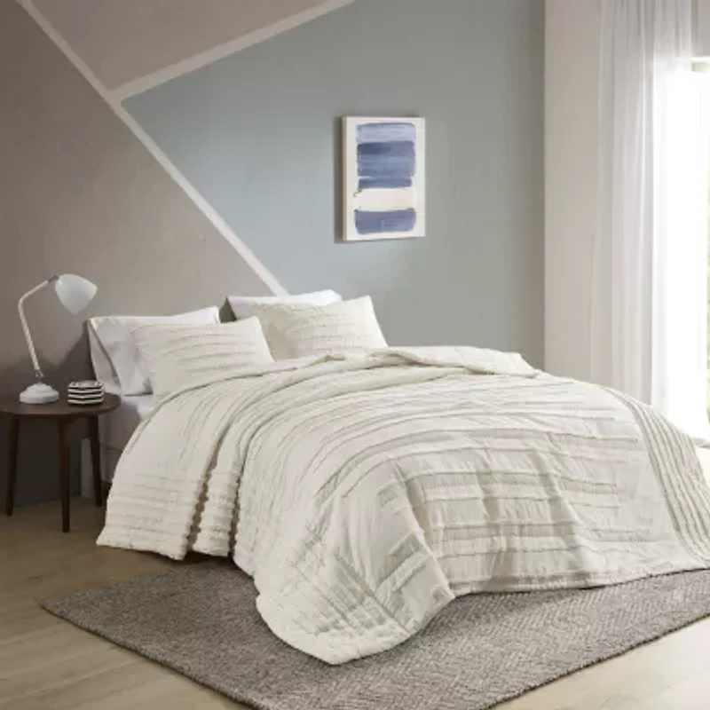 Urban Habitat Camden 3-Pc Cotton Quilt Set With Chenille Trims