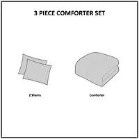 INK+IVY Kara 3 Piece Cotton Jacquard Comforter Set