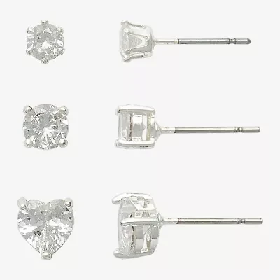 Mixit Womens Heart 3 Pair Earring Set