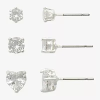 Mixit Womens Heart 3 Pair Earring Set