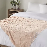 Madison Park Hannah Cotton Chenille Washable Lightweight Throw