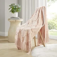 Madison Park Hannah Cotton Chenille Washable Lightweight Throw