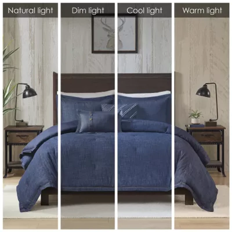 Woolrich Perry Cotton Oversized Denim Comforter Set