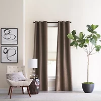 Max Blackout Emerson Solid Grommet Top 100% Single Curtain Panel