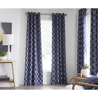 Max Blackout Prescott Grommet Top Embroidered 100% Single Curtain Panel