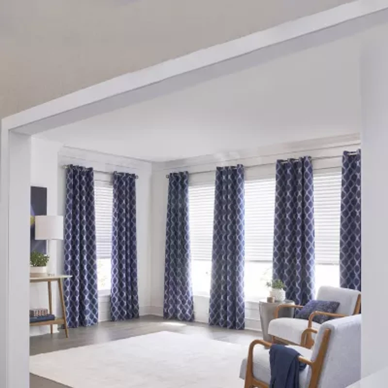 Max Blackout Prescott Grommet Top Embroidered 100% Single Curtain Panel