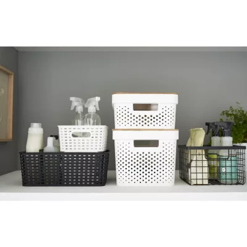 Home Expressions Small Durable Plastic Weave Storage Bin