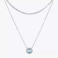 Womens 2-pc. Gemstone 14K Gold Over Silver Necklace Set