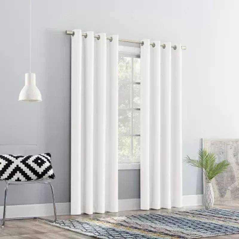 No 918 Sutton Grommet Top Light-Filtering Single Curtain Panel