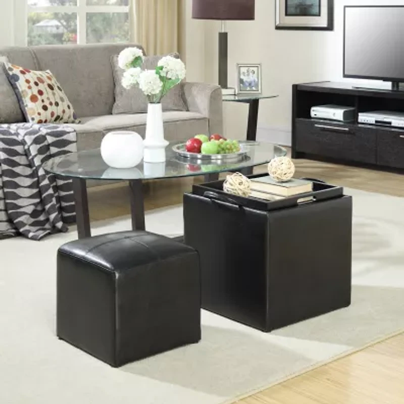 Designs4comfort Cushioned Ottoman