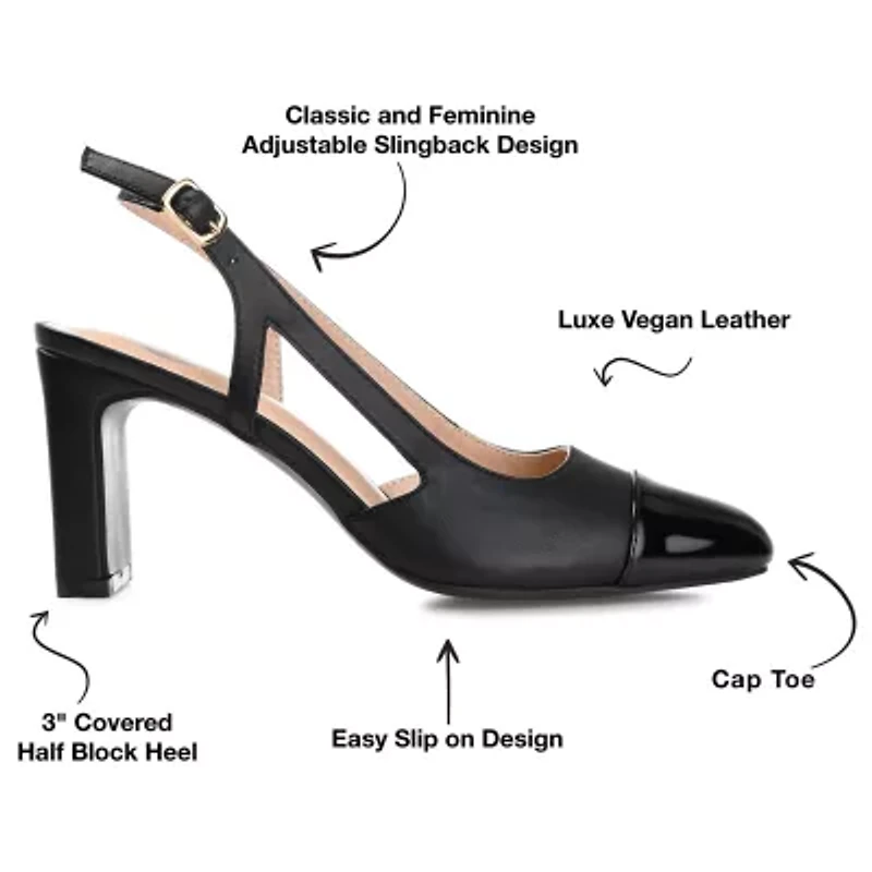 Journee Collection Reignn Womens Pointed Closed Toe Block Heel Pumps