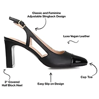 Journee Collection Reignn Womens Pointed Closed Toe Block Heel Pumps