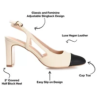 Journee Collection Reignn Womens Pointed Closed Toe Block Heel Pumps