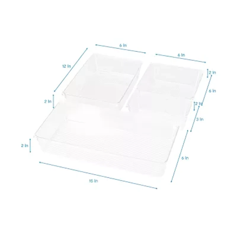Home Expressions 4-pc. Single Compartment Drawer Storage