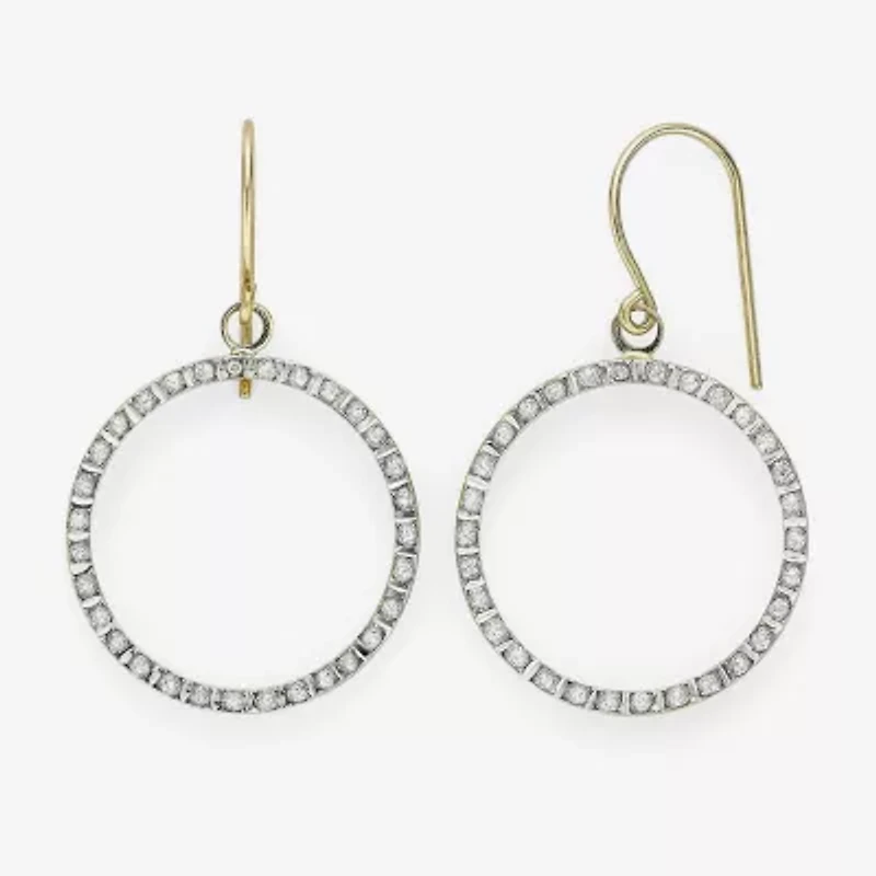 Diamond Fascination™ 14K Yellow Gold Open Circle Earrings