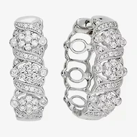 Diamond Blossom 1 CT.T.W. Natural Diamond Milgrain Hoop Earrings