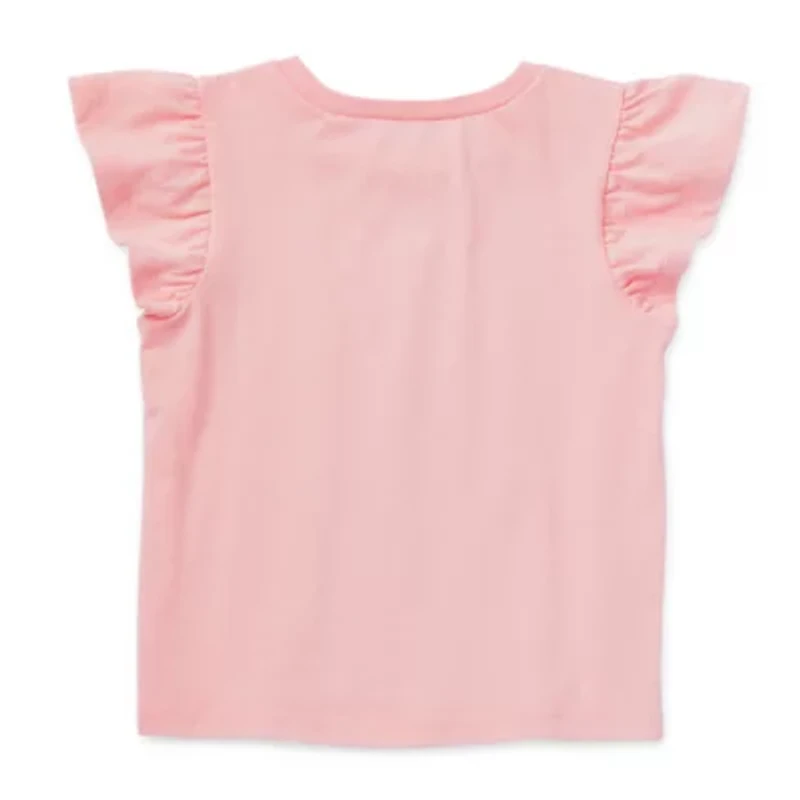 Okie Dokie Toddler & Little Girls Round Neck Short Sleeve Regular Fit Graphic T-Shirt