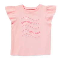 Okie Dokie Toddler & Little Girls Round Neck Short Sleeve Regular Fit Graphic T-Shirt