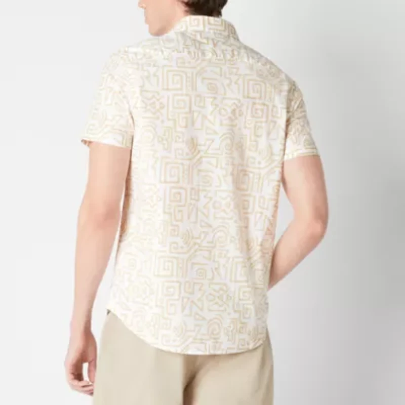 Arizona Mens Short Sleeve Regular Fit Button-Down Shirt