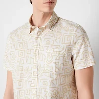 Arizona Mens Short Sleeve Regular Fit Button-Down Shirt