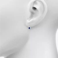 Womens Lab Created Blue Sapphire Sterling Silver Pear Drop Earrings
