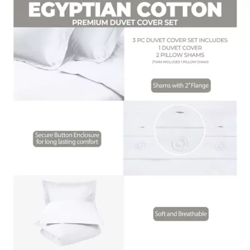 SUPERIOR® Egyptian Cotton400tc Durable Soft Reversible Duvet Cover