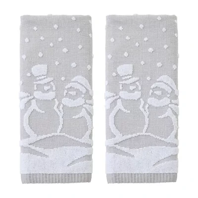 Saturday Knight Scenic Snowmen 2-pc. Embellished Hand Towel