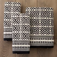 Saturday Knight Diamond Grid Embellished Diamond Bath Towel