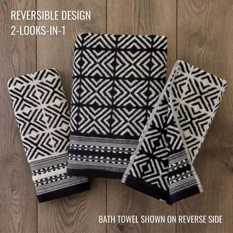 Saturday Knight Diamond Grid Embellished Diamond Bath Towel