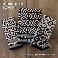 Saturday Knight Diamond Grid Embellished Diamond Bath Towel