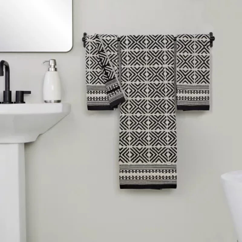 Saturday Knight Diamond Grid Embellished Diamond Bath Towel