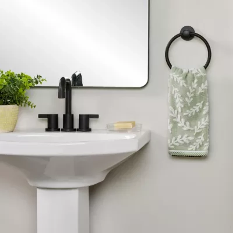 Saturday Knight Leaf Sprig 2-pc. Embellished Floral Hand Towel