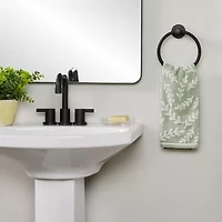 Saturday Knight Leaf Sprig 2-pc. Embellished Floral Hand Towel