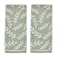 Saturday Knight Leaf Sprig 2-pc. Embellished Floral Hand Towel