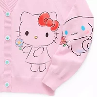 Womens Long Sleeve Button Hello Kitty Juniors Cardigan