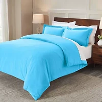 SUPERIOR® Solid Cotton Heavyweight Warm Reversible Duvet Cover