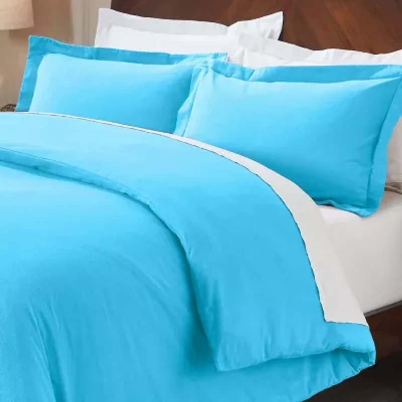 SUPERIOR® Solid Cotton Heavyweight Warm Reversible Duvet Cover