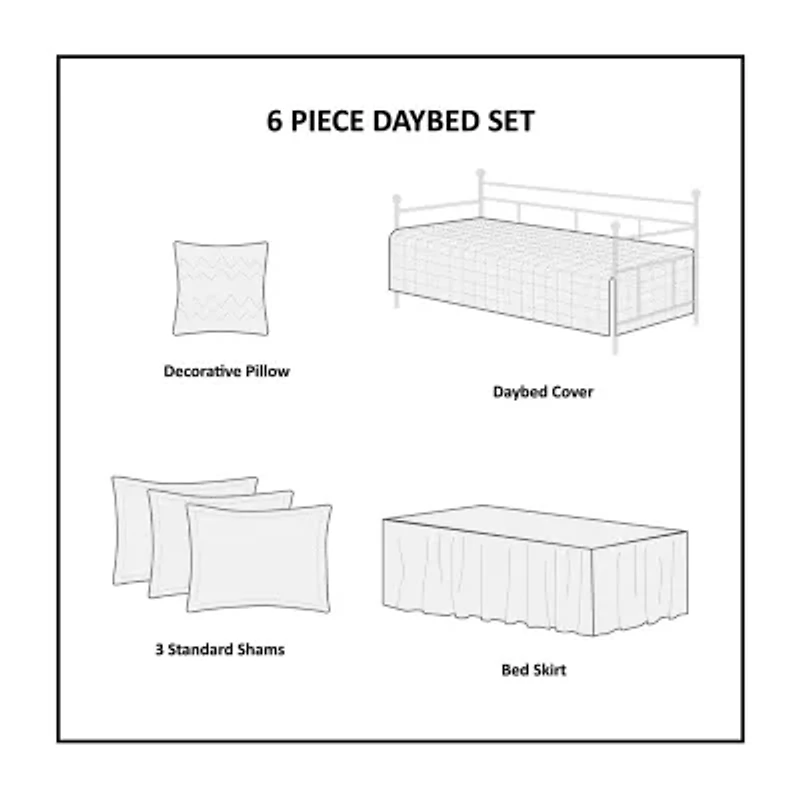 Madison Park Daybed Levine Cotton 6-pc. Coverlet Set