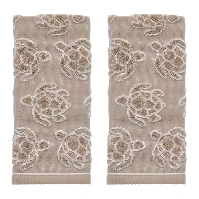 Saturday Knight Turtle Sculpted 2-pc. Embellished Animal Print Hand Towel