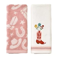 Saturday Knight Flowers In Boot 2pc. Hand Towel Set 2-pc. Hand Towel