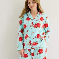 Adonna Womens Fleece Long Sleeve 2-pc. Pajama Sets