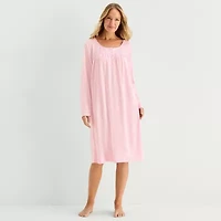 Adonna Womens Round Neck Long Sleeve Nightgown