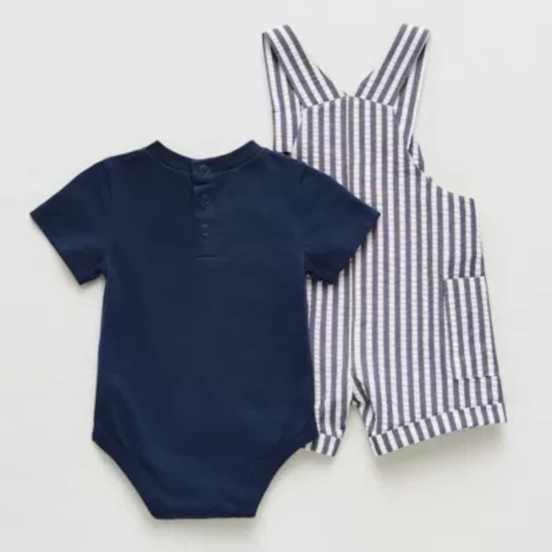 Little Lad Baby Boys 2-pc. Shortall Set