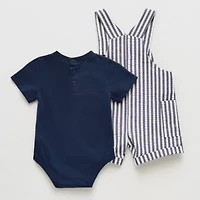 Little Lad Baby Boys 2-pc. Shortall Set